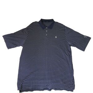 Polo Golf Ralph Lauren XL Navy White Stripe Polo Shirt Pima Cotton The Bridges
